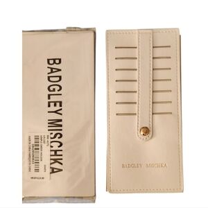 Badgley Mischka White Card Holder